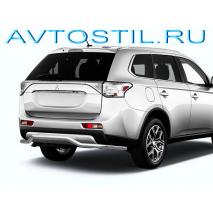 Outlander Защита заднего бампера d57 волна длинная нержавейка