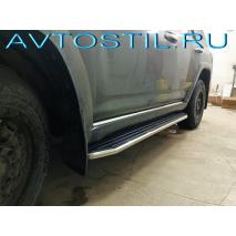4-Runner 2020 Подножки пороги площадки с резиновой накладкой Premium