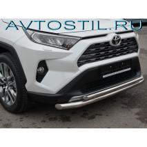 RAV4 Защита переднего бампера труба двойная 60/42 мм нержавейка