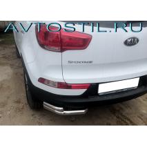 Sportage Защита заднего бампера уголки двойные 60/42 мм нержавейка