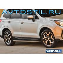 Subaru Forester 2018 Пороги подножки площадки с резиновой накладкой Premium