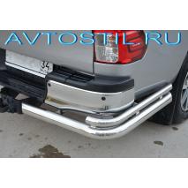 Hilux Защита заднего бампера угловая большая 76/42 мм нержавейка длинные
