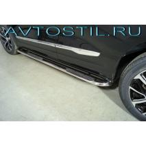 Jolion Пороги овальные гнутые с накладкой 75х42 мм нержавейка