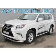 GX 460 Защита переднего бампера труба двойная 76/60 мм нержавейка