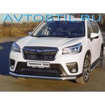 SUBARU FORESTER 2018 Защита передняя нижняя труба овальная 75х42 мм нержавейка