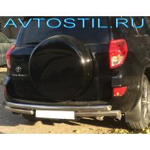 RAV4 Защита заднего бампера труба двойная 60/60 мм нержавейка