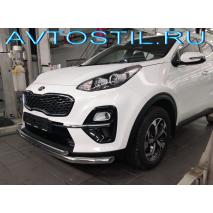 Sportage Защита переднего бампера труба двойная d60+42 нержавейка