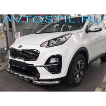 Sportage Защита переднего бампера труба d60+60 нержавейка G