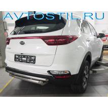 Sportage Защита заднего бампера труба двойная 60/42 мм нержавейка