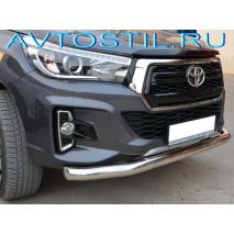 Hilux 2018 Передняя защита бампера труба 76 мм нержавейка Exclusive Black
