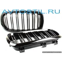 X6 F16 2014 Решетки радиатора черный глянец двойное ребро 2шт. Performance Style