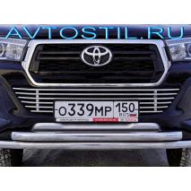 Hilux 2018 Exclusive Решётка радиатора нижняя 12 мм нержавейка