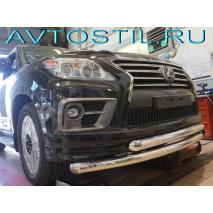 LX 570 Sport 2012 Защита переднего бампера труба двойная 76/76 мм нержавейка