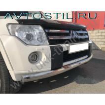 Pajero 4 Передняя защита бампера труба овал 75х42 мм нержавейка