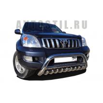Prado 120 Кенгурятник низкий 76/60 мм с защитой картера 42 мм нержавейка