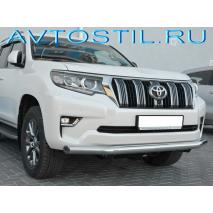 Prado 150 Передняя защита бампера труба 76 мм нержавейка