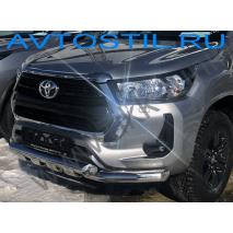 Hilux Передняя защита бампера труба двойная 76 мм нержавейка G