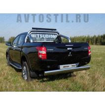 L200 Защита заднего бампера труба овальная 120х60 мм нержавейка