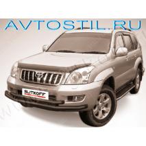 Prado 120 Защита переднего бампера труба двойная 60/60 мм черная