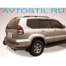 Prado 120 Защита заднего бампера углы двойные 76/42 мм черные