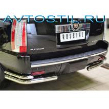 Escalade Защита заднего баампера уголки двойные 57/42 мм нержавейка