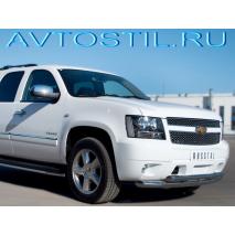 Tahoe 2012 Защита переднего бампера труба двойная 76/63 мм нержавейка