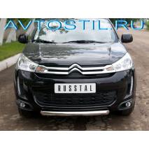 С4 AirCross 2012 Защита переднего бампера труба 57 мм нержавейка короткая