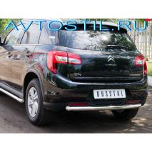 С4 AirCross 2012 Защита заднего бампера труба 57 мм нержавейка короткая