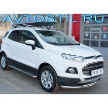 EcoSport 2018 Защита переднего бампера труба двойная 57/42 мм нержавейка