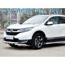 CRV Защита переднего бампера труба двойная 57 мм нержавейка G
