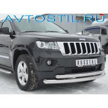 Grand Cherokee Защита переднего бампера труба двойная 76/57 мм нержавейка