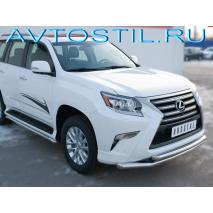 GX 460 Защита переднего бампера труба двойная 57/57 мм нержавейка