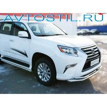 GX 460 Защита переднего бампера труба двойная 57/42 мм нержавейка
