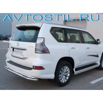 GX 460 Защита заднего бампера труба с углами 57/42 мм нержавейка