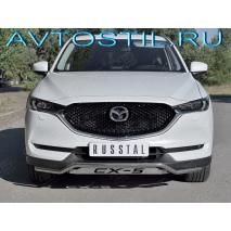 CX-5 Защита переднего бампера труба волна с надписью 42 мм нержавейка