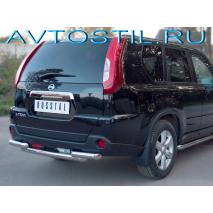 X-trail Задняя защита труба двойная 57/57 мм нержавейка