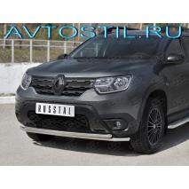 Duster Защита переднего бампера труба двойная 42/42 мм нержавейка