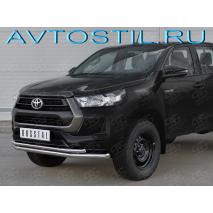 Hilux Защита переднего бампера труба двойная 57/42 мм нержавейка