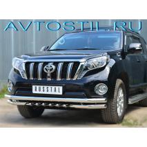 Prado 150 Защита переднего бампера труба с углами 57/57/42 мм нержавейка