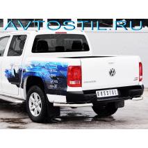Amarok Защита заднего бампера уголки двойные 57/42 нержавейка