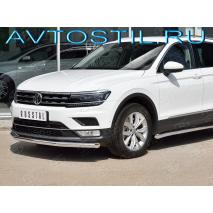 Tiguan Защита переднего бампера труба 57 мм нержавейка