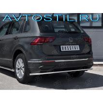 Tiguan Защита переднего бампера труба с углами 42 мм нержавейка
