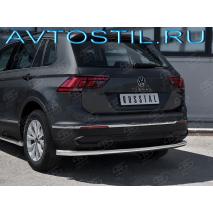 Tiguan Защита переднего бампера труба с углами 57 мм нержавейка