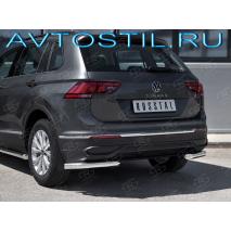 Tiguan Защита переднего бампера уголки 57 мм нержавейка