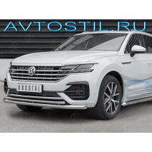 Touareg Защита переднего бампера труба двойная 57/42 мм нержавейка