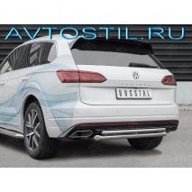 Touareg Защита заднего бампера труба двойная 57/42 мм нержавейка