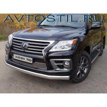 LX 570 Sport 570 2014 Защита передняя нижняя труба овальная длинная 75х42 мм нержавейка