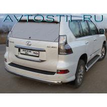 GX 460 Защита задняя центральная овальная 75х42 мм нержавейка