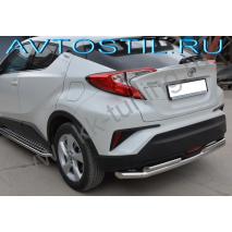 C-HR 2018 Защита заднего бампера труба двойная 60/42 мм нержавейка