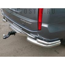 Pajero Sport Защита задняя уголки двойные 76/42 мм нержавейка